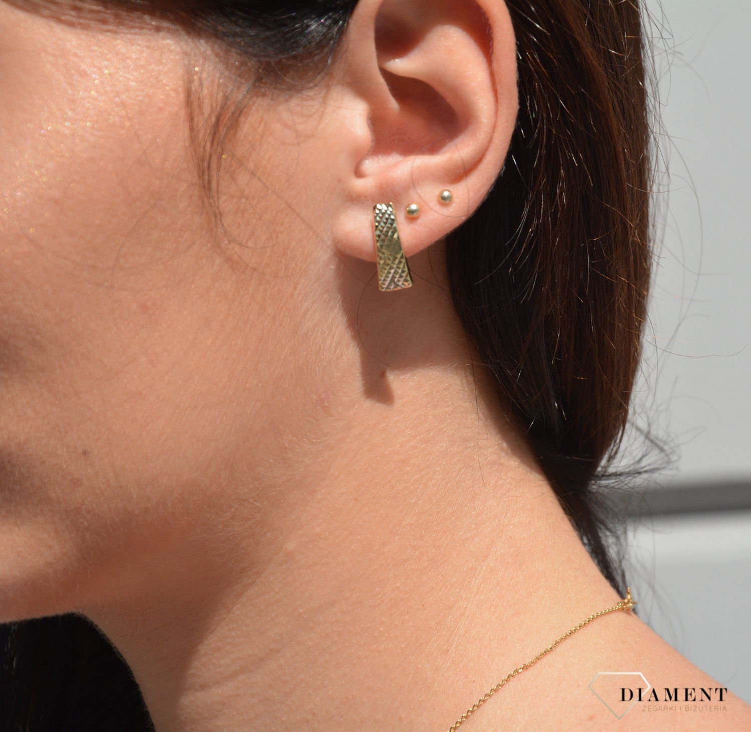 Złote kolczyki na angielskie zapięcie 333 ' Wyjątkowy blask ' KL 5489.jpg